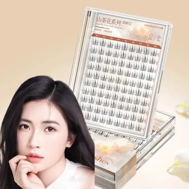 【SAMPA】免膠自黏假睫毛9-13mm 山茶花獨立假睫毛 自黏簇狀假睫毛 無膠睫毛 自然睫毛(大眼神器 父親節禮物)