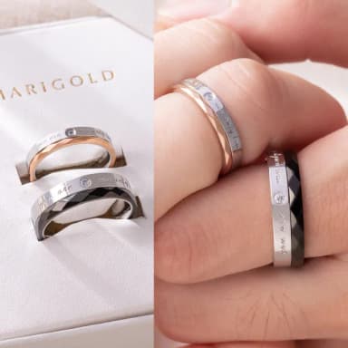 【MARIGOLD 美爾朵】你是唯一西德鋼戒指情侶對戒禮盒(情侶禮物/送男友/送女友)