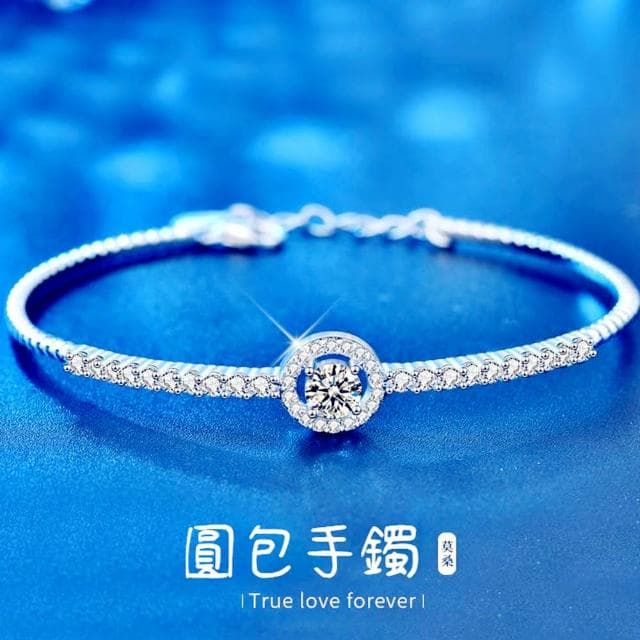 【KT DADA】純銀手鐲 手環 銀手鐲 仿真鑽石手鐲 純銀手環 飾品 手飾 韓國飾品 女孩禮物 女朋友生日禮物