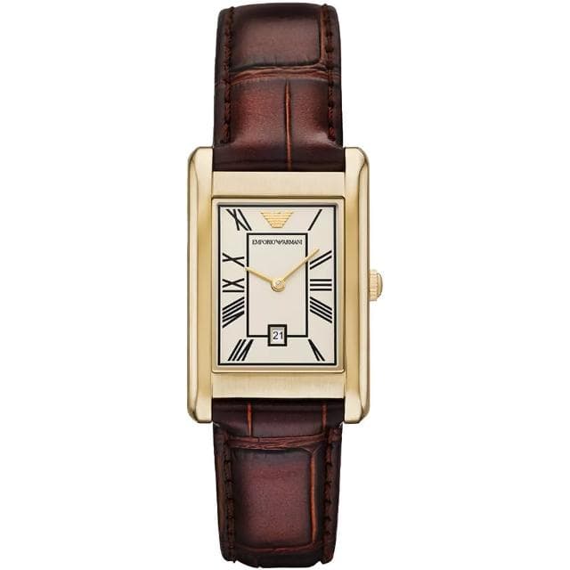 【EMPORIO ARMANI】亞曼尼 復古方形日期手錶-25mm 母親節 送禮 禮物(AR11665)