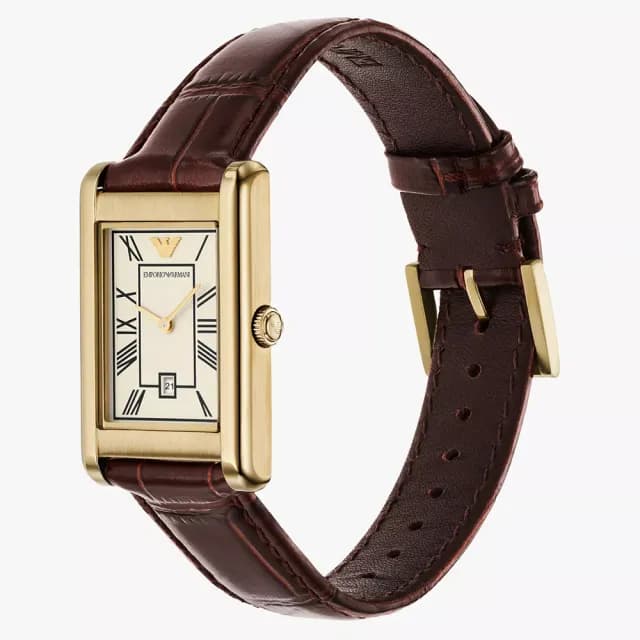 【EMPORIO ARMANI】亞曼尼 復古方形日期手錶-25mm 禮物 送禮 推薦(AR11665)