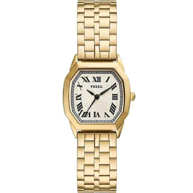 【FOSSIL】Harlow 復古八角大三針女錶-金/27mm 禮物 送禮 推薦(ES5361)