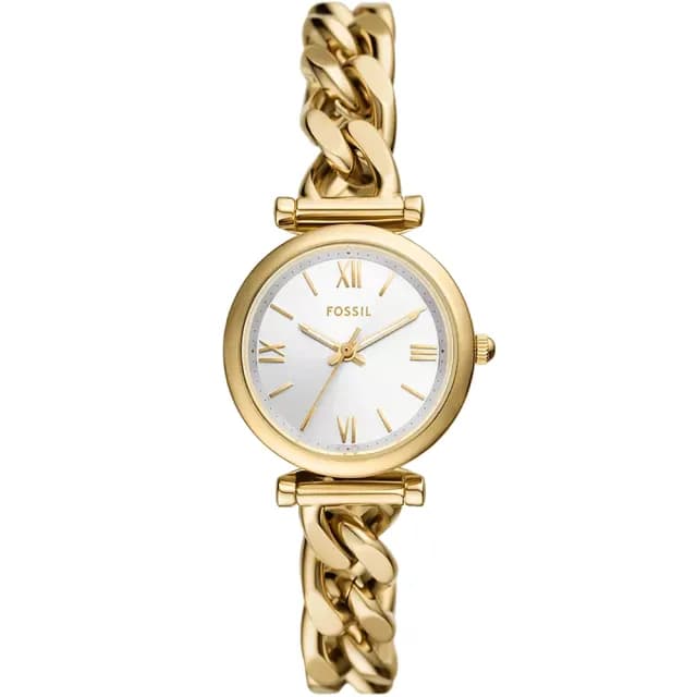 【FOSSIL】Carlie 優雅羅馬時刻手鍊女錶-金/28mm 禮物 送禮 推薦(ES5329)