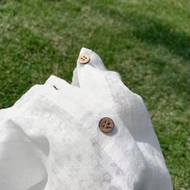 【橘魔法】清新荷葉蝴蝶結袖燒花防曬外套(防曬 防蚊 連帽外套 薄外套 冷氣房 兒童 女童 童裝)