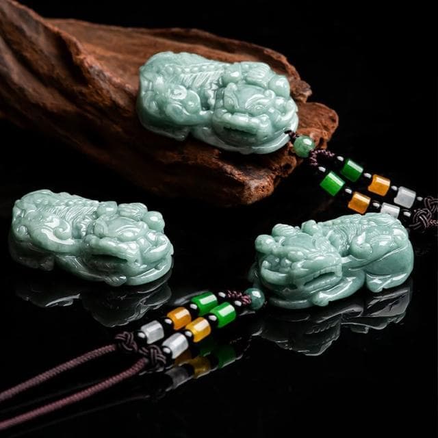 【MoonDy】翡翠 玉珮 玉墜 吊墜 玉石項鍊 保平安 真玉貔貅 貔貅項鍊 招財貔貅 開運項鍊 情侶項鍊 禮物