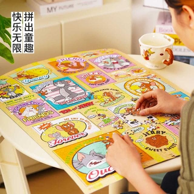 【TOi 圖益】Tom&Jerry 湯姆與傑利 美味的朋友拼圖1000片 經典漫畫風 收藏裝飾(成人治癒玩具桌遊禮物)