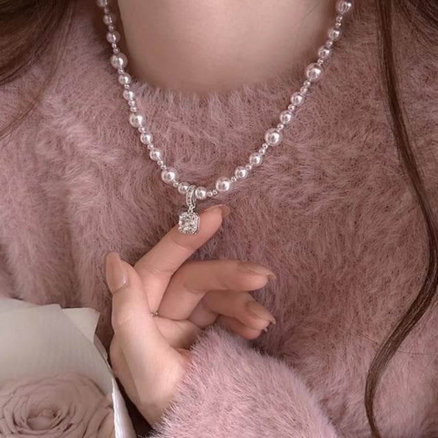 【Penny珮妮】曼塔玫瑰色珍珠項鍊毛衣鍊(母親節 送女友 送閨蜜 交換禮物  生日禮 情人節 尾牙 新年 結婚)