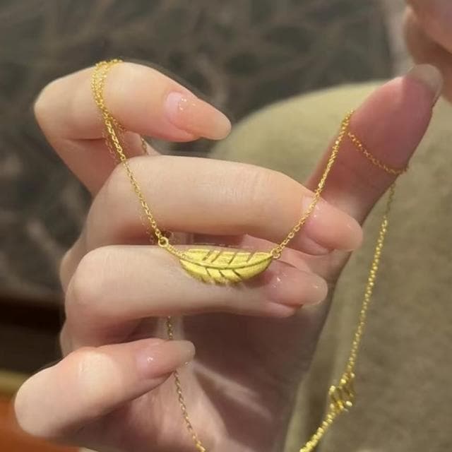 【Penny珮妮】越南沙金羽毛項鍊(母親節 送女友 送閨蜜 交換禮物  生日禮物 情人節 尾牙 新年 結婚)