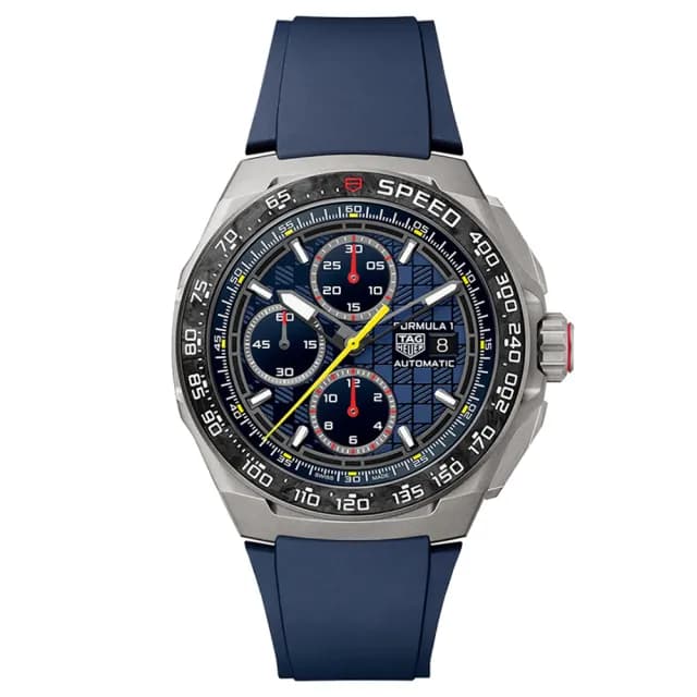 【TAG HEUER 豪雅】FORMULA 1 紅牛車隊鈦金屬計時橡膠腕表x44mm(CBZ2080.FT8091)