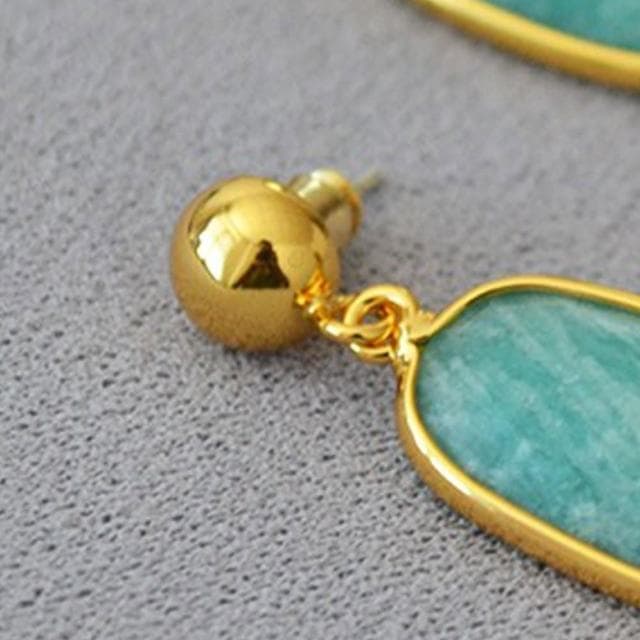 【MoonDy】純銀耳環 韓國飾品 耳環女 高級感 薔薇石 天河石 925 耳環抗過敏 復古耳環 個性耳環 情人節禮物