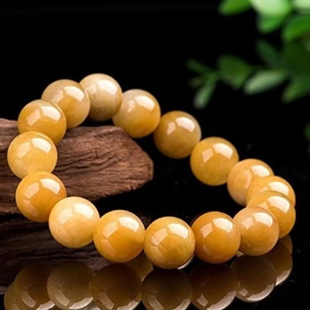 【MoonDy】玉石 手串 手環 水晶手鍊 招桃花 手鍊串珠 金絲玉 黃玉手鍊 招財納福 保平安 送媽媽 女生禮物