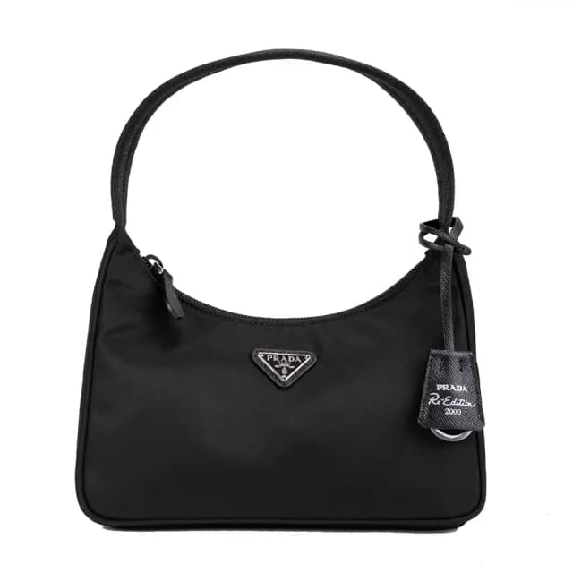 【PRADA 普拉達】Re-Edition 復刻版肩背腋下包(黑色)