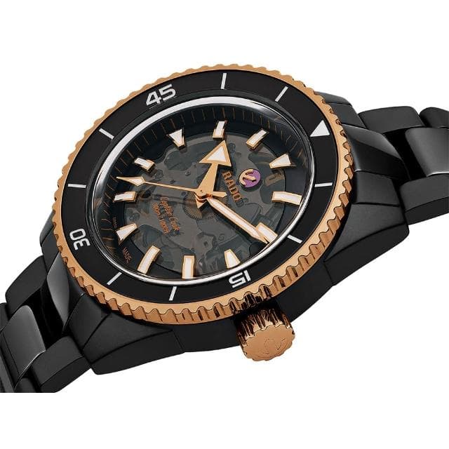 【Rado 雷達表 官方授權】庫克船長高科技陶瓷鏤空機械錶-43mm R03推薦 送禮 禮物 推薦(R32127162)