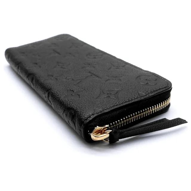 【Louis Vuitton 路易威登】M60171 經典Clemence系列Monogram Empreinte皮革壓紋拉鍊長夾/錢包(黑色)