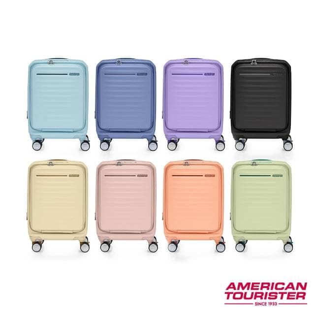 【AMERICAN TOURISTER 美國旅行者】19吋 FRONTEC 前開式可擴充輕量PC避震煞車輪行李箱/登機箱(多色可選)