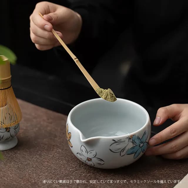 【TEA Dream】日式高質感蝶花抹茶碗百本立抹茶工具4件組(母親節禮物 長輩禮物 謝師禮物)