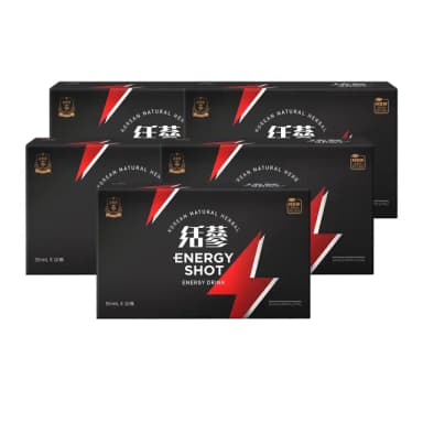 【正官庄】活蔘28D ENERGY SHOT 5盒組-50mlx10瓶(3倍牛磺酸/專利瓜拿納發酵液)