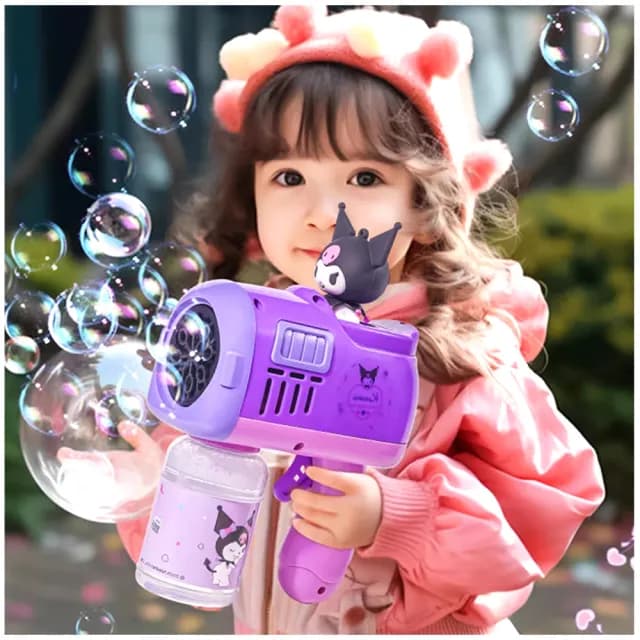 【TDL】三麗鷗美樂蒂酷洛米電動泡泡槍發光泡泡棒吹泡泡玩具 84358(生日禮物 聖誕節 平輸品)