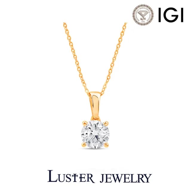 【Luster】狂銷雙11!買一送一IGI 50分 D/VS 18K金 鑽石項鍊-任選(培育鑽石買一送一)