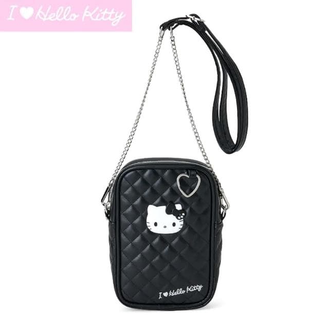 【SANRIO 三麗鷗】情人節禮物 復古菱格紋皮質迷你斜背包 經典 Hello Kitty 凱蒂貓