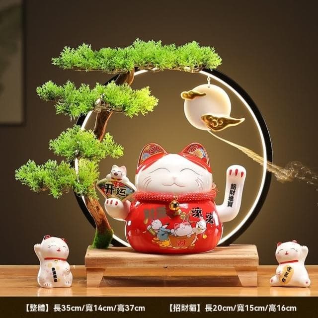【LEZUN 樂尊】桌面擺件搖手招財貓  發財貓擺件(桌上擺飾/家具裝飾/開業送禮/喬遷禮物)
