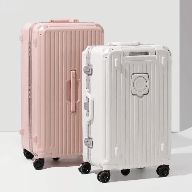 【Honeymoon】29吋萬用杯架USB充電行李箱(旅行箱/鋁框行李箱/胖胖箱)