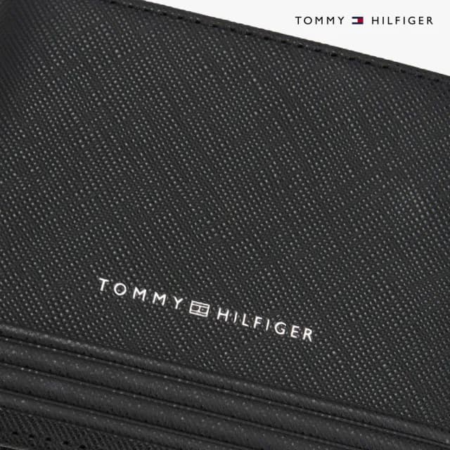 【TOMMY HILFIGER】官方旗艦館 商務迷你卡片對摺式銀包 _黑色