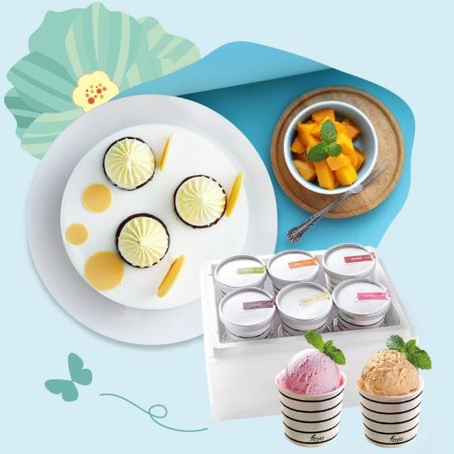 【FAYA 法雅】母親節限定 6吋捲捲芒果優格義式冰淇淋蛋糕優惠組合(加贈6入杯裝義式冰淇淋禮盒)