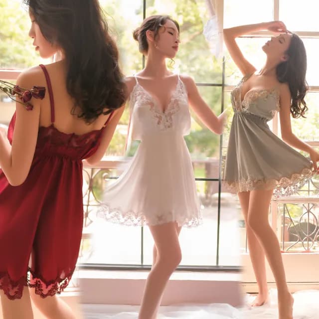 【流行E線】睡衣 大尺碼性感睡衣 細肩帶鏤空情趣內衣褲 女生連身居家睡衣 氣質性感睡衣交換禮物(MA7285)
