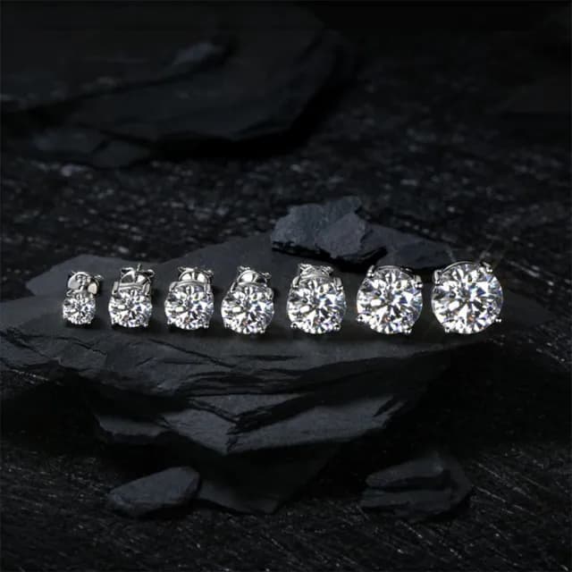【MoonDy】飾品 耳環 女生耳環 莫桑石 純銀耳環 S925銀 耳飾 耳針 小香風耳環 氣質耳環 情人節