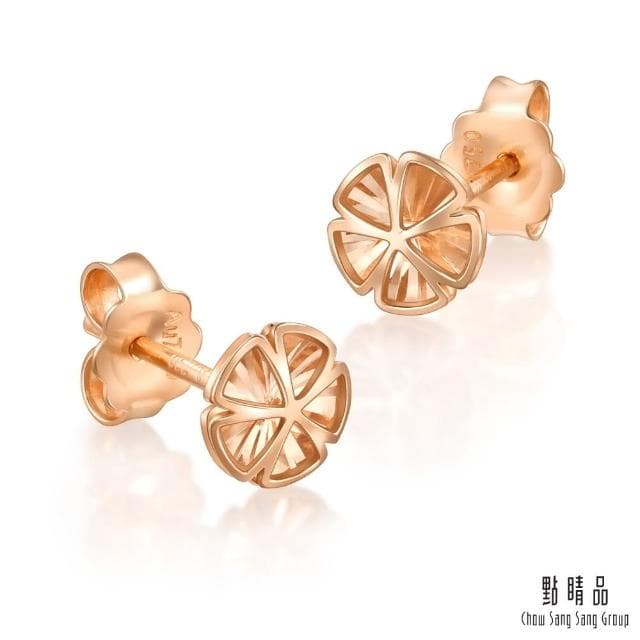 【點睛品】燦爛花朵 18K玫瑰金耳環(一對)