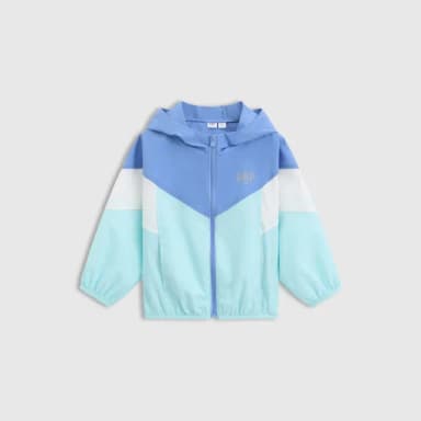 【GAP】兒童裝 Logo印花連帽外套-藍色(675574)