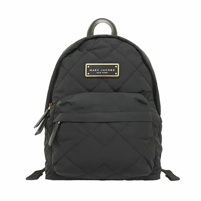 【MARC JACOBS】簡約黑小香風菱格紋布料小後背包(M0016679-001)