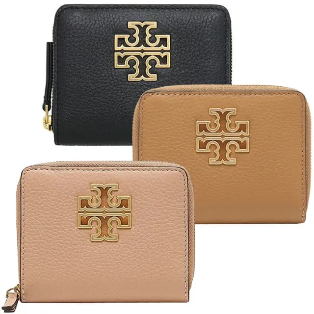 【TORY BURCH】BRITTEN簍空大LOGO皮革零錢包對折短夾(3色)