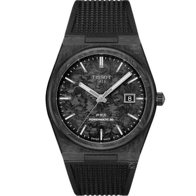 【TISSOT 天梭】PRX Powermatic 80 鍛造碳 機械錶 男錶 手錶(T1379079720100)