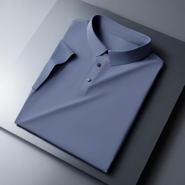 【米蘭精品】現貨出清 不退換 冰絲POLO衫短袖上衣(夏季無痕純色修身男裝父親節禮物8色74ey25)