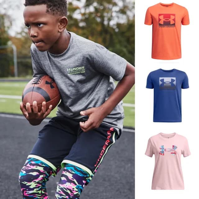 【UNDER ARMOUR】UA 童裝 男童 女童 LOGO短T 吸濕排汗(2件組)