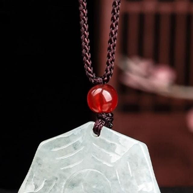 【MoonDy】八卦玉 八卦項鍊 吊墜 吊飾 玉石項鍊 招財納福 保平安 玉珮 翡翠 護身符 男女同款 送媽媽 禮物