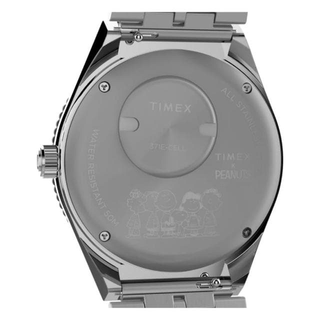 【TIMEX】天美時 x Peanuts 38毫米 史努比 GMT 兩地時區 不鏽鋼錶鍊腕錶 銀 TXTW2W83300