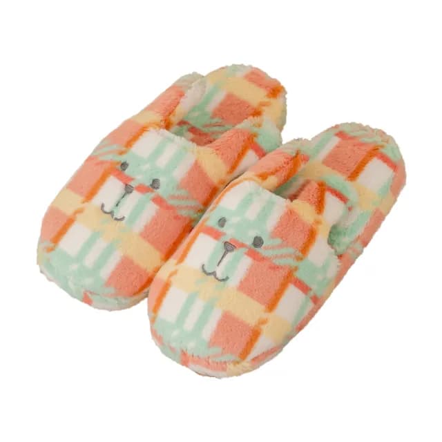 【CRAFTHOLIC 宇宙人】歡樂彩條格兔室內拖鞋 加大 送禮推薦 生日/情人節禮物 交換禮物(LEALEA系列)