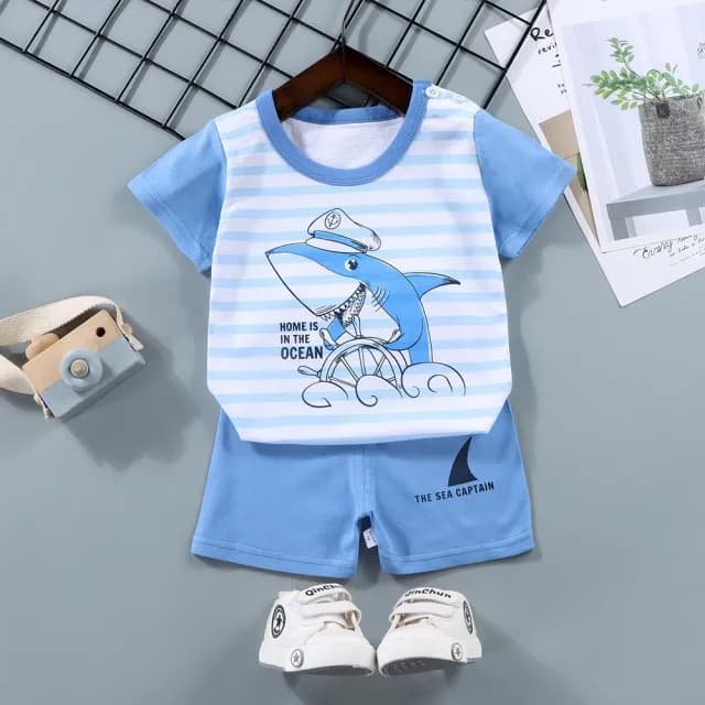 【Baby 童衣】童裝 兒童居家套裝 短袖套裝 89000(兒童短袖套裝 純棉童T童褲)
