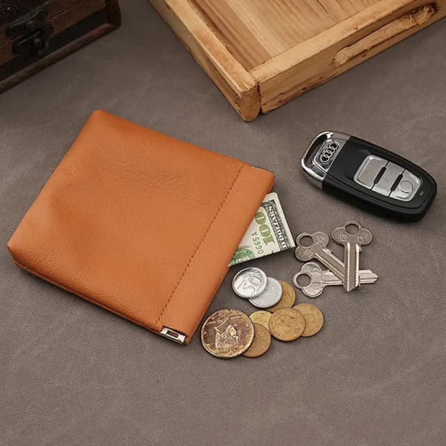 【LEEHER】雙11 彈片收納包/零錢包/小包包/自動開合收納包/小錢包/真皮包包 收納包/禮物/口紅包