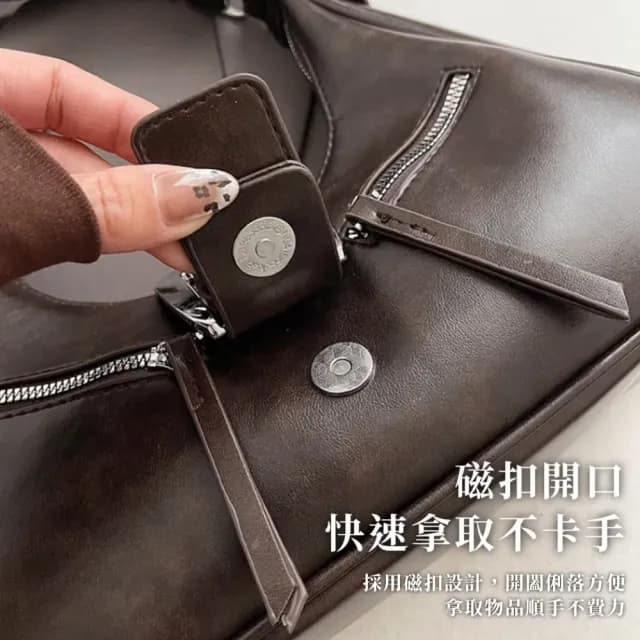 【韓系小姐】復古美拉德顯白大容量單肩包(可調節背帶 斜跨包 側肩包 單肩包 女 生日禮物 冬季冷
