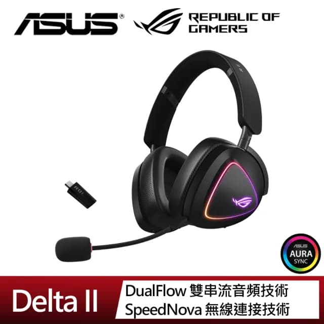 【ASUS 華碩】ROG Delta II 無線三模電競耳機 黑色