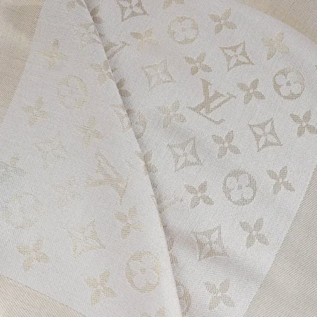 【Louis Vuitton 路易威登】LV M79494 Monogram Shine 經典花紋羊毛絲綢混紡披肩長圍巾(現貨)