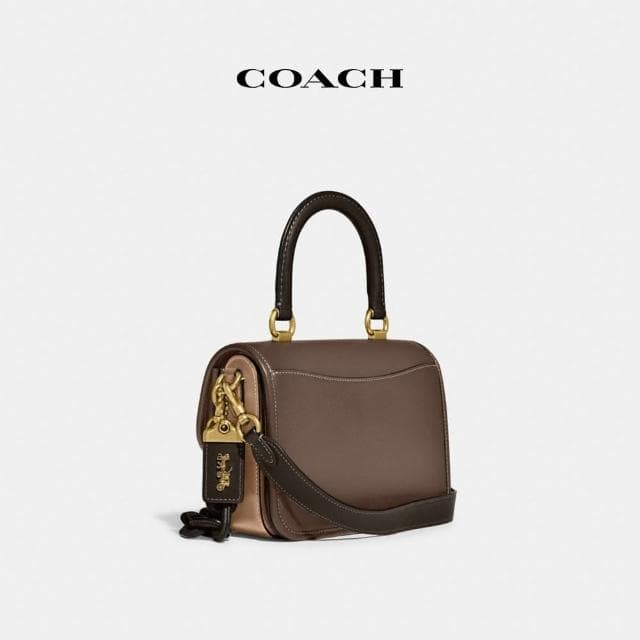 【COACH】蔻馳官方直營 ROGUE撞色頂部手柄手袋-B4/深石灰色 混合色(C6860)