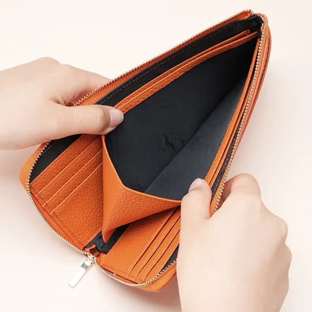 【MoonDy】錢包 長夾 錢包 長款錢包 招財錢包 母錢包 防盜刷 多卡位 手拿包 牛皮