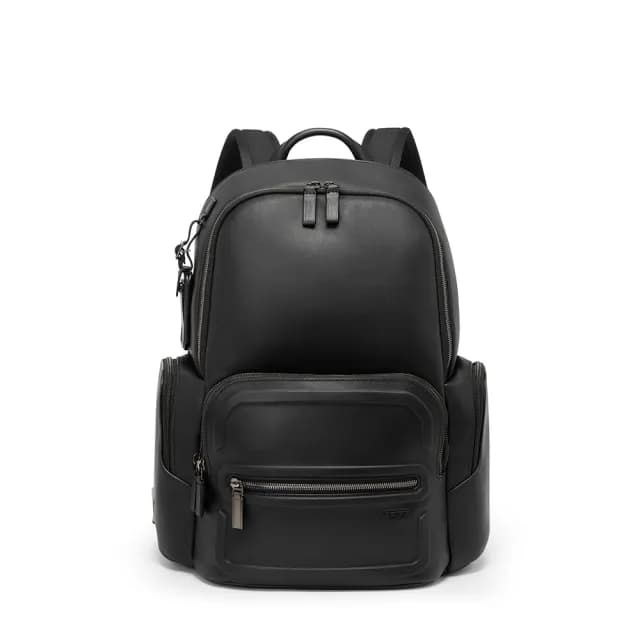 【TUMI】Harrison Hadden 15 吋筆電皮革旅行商務背包 - 亮黑(TUMI 官方旗艦店)