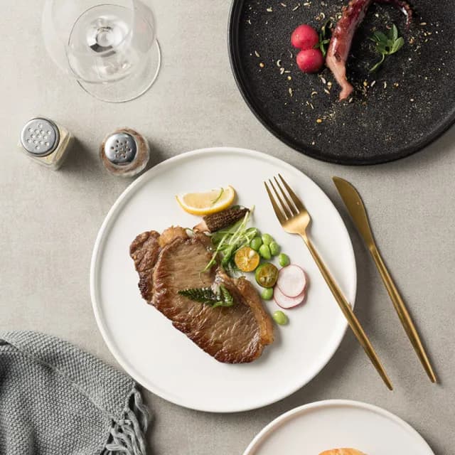 【渥思】經典磨砂陶瓷盤-9.5吋(餐盤.菜盤.餐具.盤子.西餐牛排盤.甜點盤)