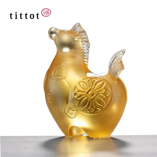 【tittot 琉園】馬上有錢_十二生肖年年有錢系列  擺飾(琉璃/藝術品/贈禮/生日送禮/生肖/馬擺飾)